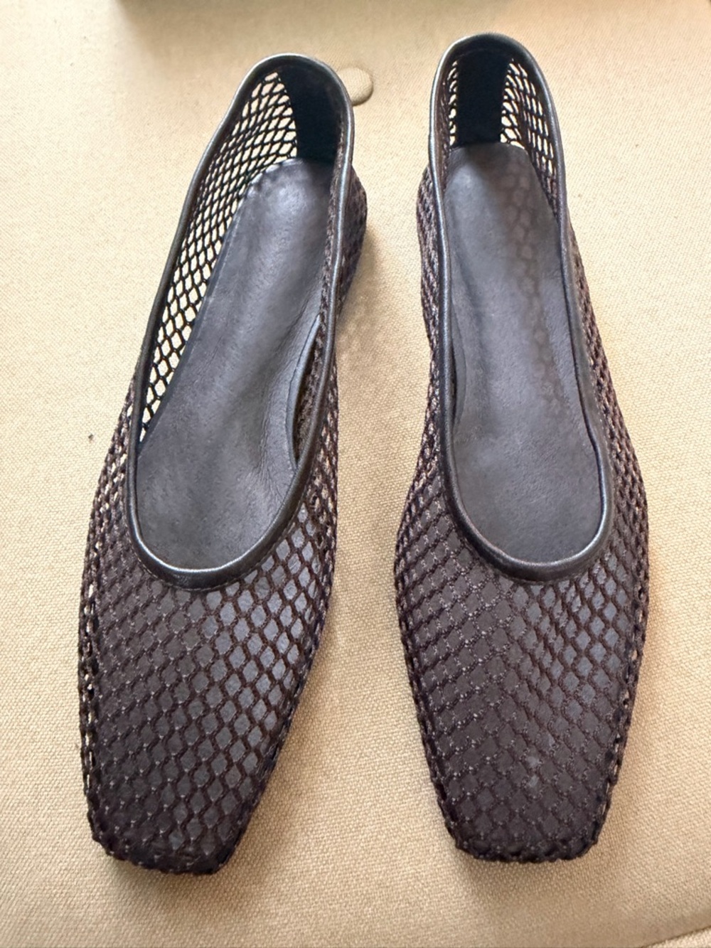 Tony Bianco Chocolate Mesh Slip-On Mazey Ballet Flats 🔥 Size 10